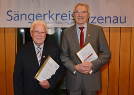 Ehrung Goldene Ehrennadel für Georg Beck und Otto Hartmann